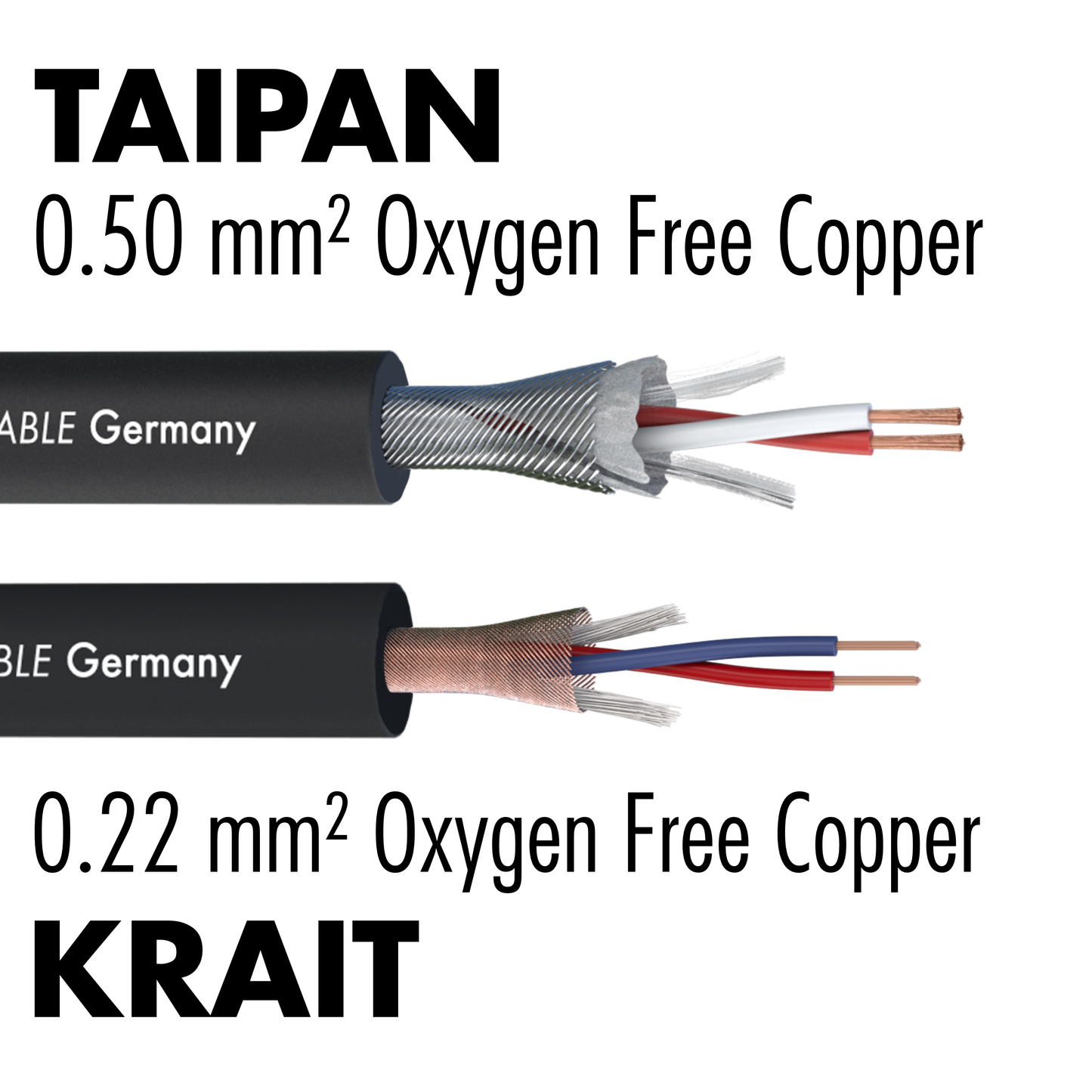 Pair of Taipan XLR Cables (9 in - 30 ft)